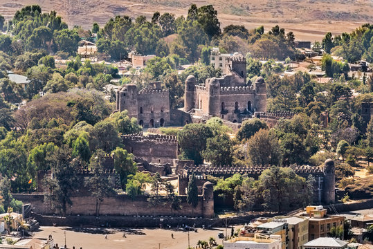 Historic Fasilides castle in Gondar, Ethiopia