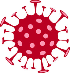 Simple Red Flat Vector Illustration of the Novel Corona Virus Covid-19