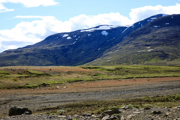 Kjolur / Iceland - August 25, 2017: Scenery along the Kjolur Highland Road, Iceland, Europe