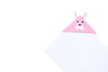 Cute animals origami paper corner bookmarks on white background.