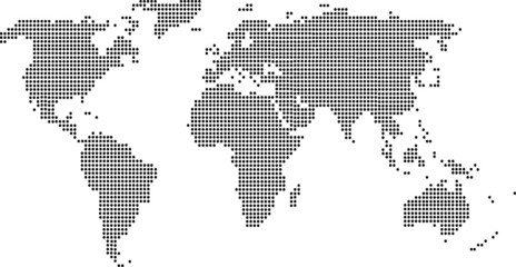 Vector Illustration of a Black Dotted Atlas Map of the World