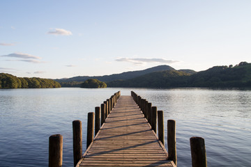 Fototapeta premium lake district jetty sunset