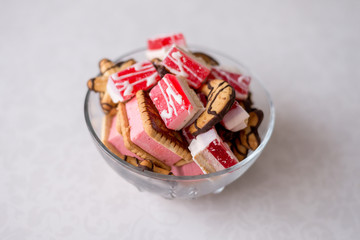 Obraz na płótnie Canvas sweets in a bowl on a white background