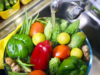 Disinfecting vegetables during COVID-19 coronavirus outbreak.