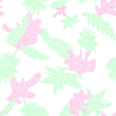 seamless pattern. abstract illustration for printing on fabric. for the design of children's things, rooms, packaging. pink and mint colors. vector eps 10