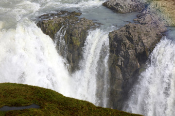 Gullfoss / Iceland - August 25, 2017: The famous Gullfoss waterfall, Iceland, Europe