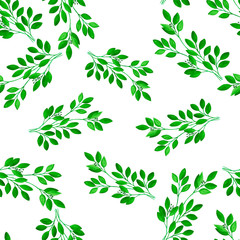 pattern with green leaves