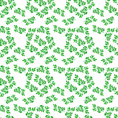 seamless green branches pattern
