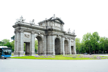 Fototapeta na wymiar Historical monument of Madrid, Puerta de Alcala