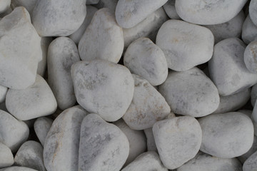 White pebbles closeup