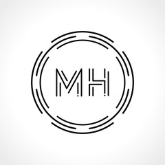 Initial MH letter Logo Design vector Template. Abstract Letter MH logo Design