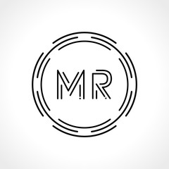 Initial MR letter Logo Design vector Template. Abstract Letter MR logo Design