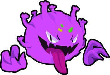 Illustration of creepy monster Corona Virus