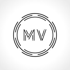Initial MV letter Logo Design vector Template. Abstract Letter MV logo Design