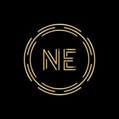 Initial Letter NE Logo Design Vector Template. Digital Abstract NE Letter Logo Design