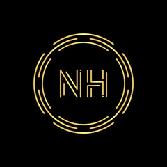 Initial Letter NH Logo Design Vector Template. Digital Abstract NH Letter Logo Design