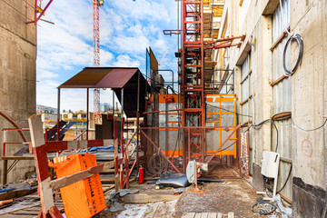 construction site of an apartment building