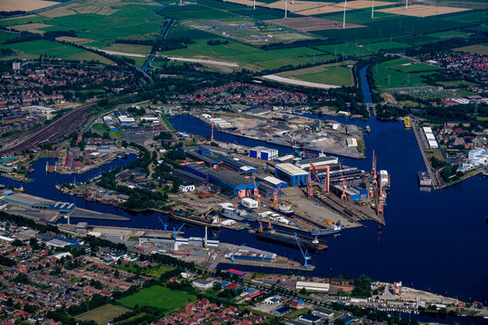 Hafen von Emden aus der Vogelperspektive