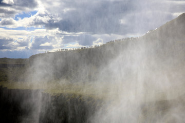 Gullfoss / Iceland - August 25, 2017: The famous Gullfoss waterfall, Iceland, Europe