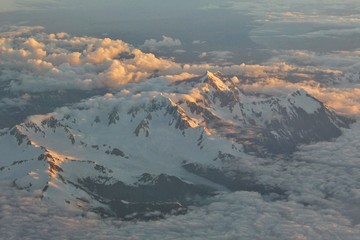 Stunning Mount Cook in the Sunset from above
