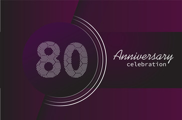 80 years anniversary celebration logo vector template design 