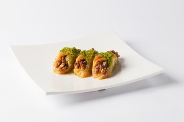 hazelnut, walnut, pistachio turkish style baklava 