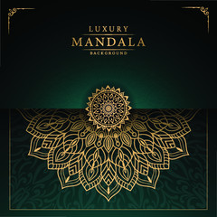
Luxury Mandala Islamic Background with
Arabesque Pattern, Ornamental Background . Wedding card, Cover. 