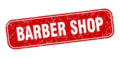 barber shop stamp. barber shop square grungy red sign