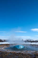 Erupting Geysir, Golden Circle, Iceland