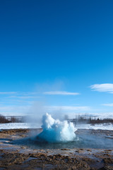 Erupting Geysir, Golden Circle, Iceland