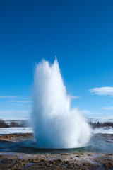 Erupting Geysir, Golden Circle, Iceland