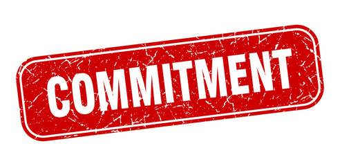 commitment stamp. commitment square grungy red sign