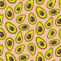 Avocado pattern - seamless print design - healthy food background