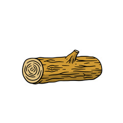 Vector Brown log. Building wood material. Natural element. Environment of forest. Cartoon illustration