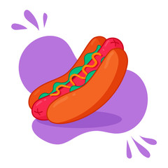 Delicious juicy fast food hot dog