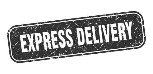 express delivery stamp. express delivery square grungy black sign