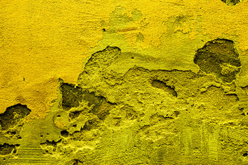 Yellow colored abstract wall background with textures of different shades of yellow