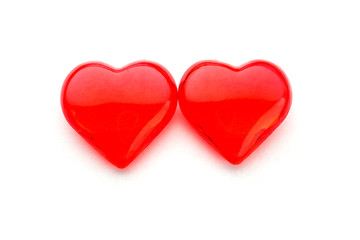 glass heart on a white background isolate
