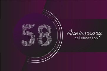 58 years anniversary celebration logo vector template design 