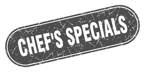 chef's specials sign. chef's specials grunge black stamp. Label