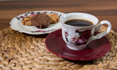 stay at home with cookie and coffee