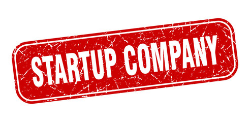 startup company stamp. startup company square grungy red sign