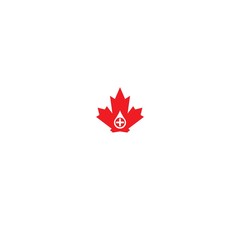 Fototapeta premium Maple leaf medical pharmacy logo icon