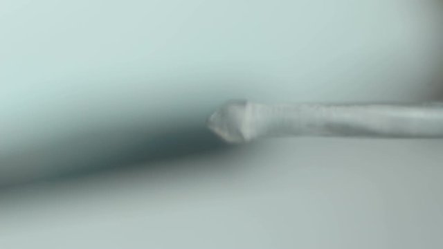 The rotation of the drill bit for drilling concrete