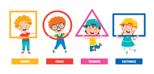 Funny Children Learning Basic Shapes