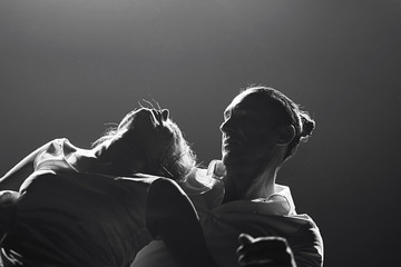 Professional dancers perform latino dance. Passion and expression