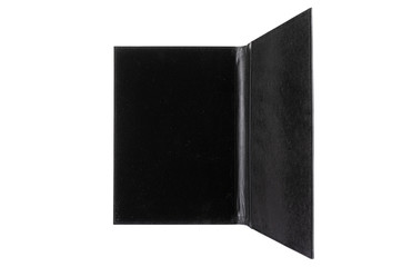 leather open portfolio for documents on a white background