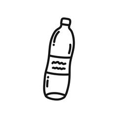 plastic bottle doodle icon, vector illustration