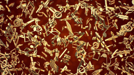 Golden Notes Music Background
