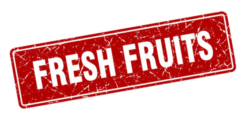 fresh fruits stamp. fresh fruits vintage red label. Sign